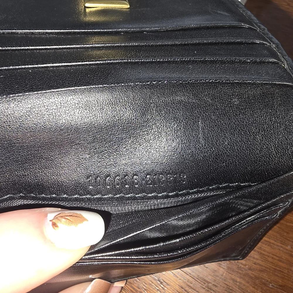 Gucci Black Canvas Wallet with Wooden Clasp And COA